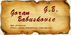 Goran Babušković vizit kartica